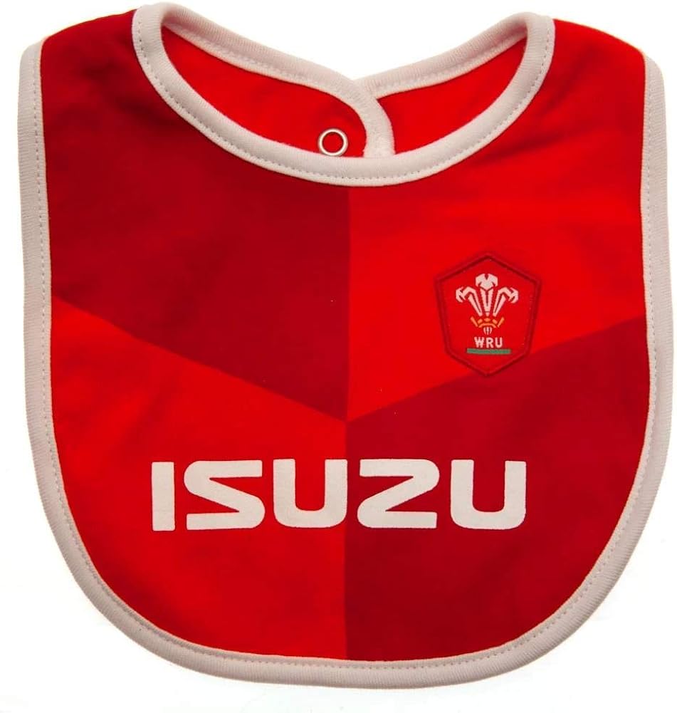 WRU Wales Rugby Baby 2 Pack Bibs, Red/Black - Image 4