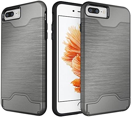 Alaxy iPhone 8 Plus Case iPhone 7 Plus Case, Shockproof Case with Card Slot Holder and Built-In Kickstand