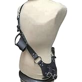 HKSICHENGKEJI Medieval Shoulder Sword Strap Holder Renaissance Faux Leather Dagger Frog Double Scabbard Holster Pirate Halloween Accessory