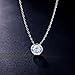UMODE Jewelry 1 Carat Bezel Set Solitaire Cubic Zirconia CZ Pendant Necklace for Women 18