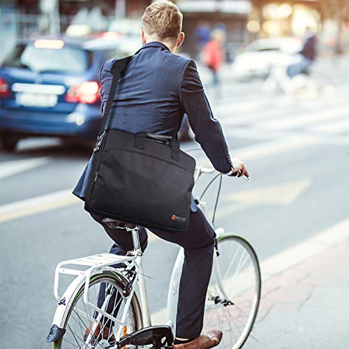 REYLEO Laptop Bag, Christmas Gift 15.6 Inch USB Laptop Briefcase, Waterproof Travel Business Messenger Shoulder Bag with Luggage Strap for Men Women School Fits MacBook HP Dell Notebook Tablet