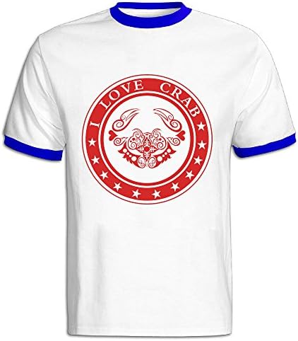 Men's I Love Crab 100% Cotton RoyalBlue Medium T-Shirt