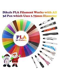 Filamento 3D de bolígrafo impresora 3D (16 colores, 320 pies) Bonus 250 plantillas eBooks 3D Pen Filamento 0.069 in PLA