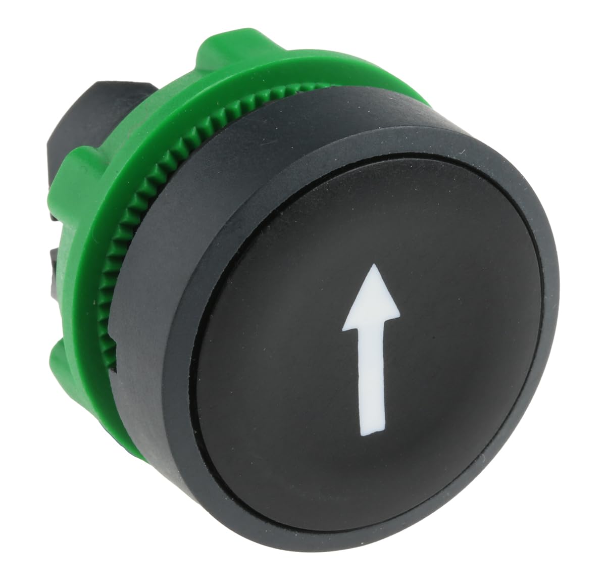 Schneider Electric Push button head, Harmony XB5, plastic, flush, black, 22 mm, spring return, marked DOWN ARROW
