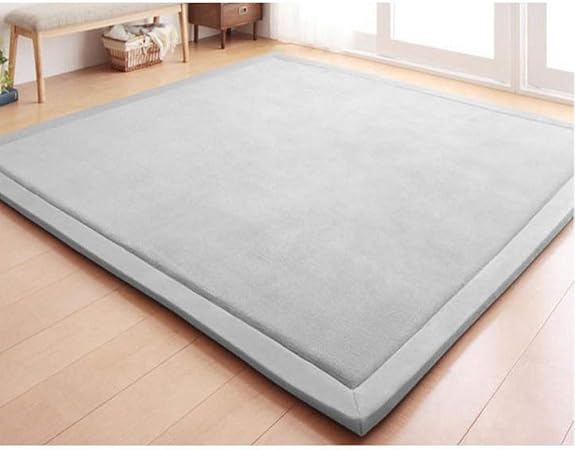 Teruixing Molleton De Corail Tapis épais Maison Coussin Enfants Antidérapante Tapis De Jeu Pour Salon Chambrechambre Du Bébé 100 X 200 Cmgris