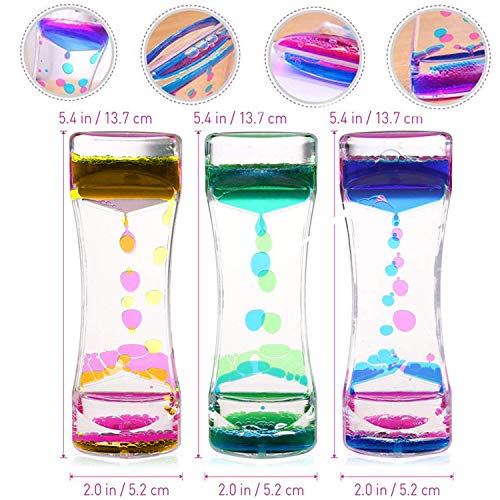 3 Pack Liquid Motion Bubbler Timer, Stress Relief Sensory Toys Party Favors for Kids Girls Boys Autistic Children ADD ADHD Relax Therapy Increase Focus Calm St. Patricks Day Easter Birthday Gifts
