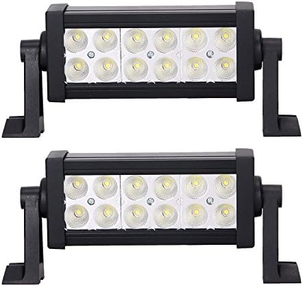LED Light Bar, SOLCO Light 2x 8" 36W Flood LED Light Bar Work Light, IP67 Waterproof LED Off Road Lights, Driving Fog Light with Mounting Bracket for Off-road, Truck, Car, ATV, SUV, Jeep