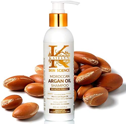 Katelyn BioActive Moroccan Argan Oil Shampoo with Extra Virgin Olive Oil & Silk Protein 200ml, Gives Nourishment to Hairs, Control Splitends, Strengthen Hair Roots, INNOVATIVE COLD PRESSED HAIR CARE