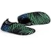 L-RUN Children Water Shoes Breathable Water Exercise Shoes Strip Green US 2.5-3.5=EU 34-35