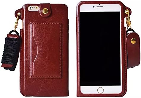 Fashion Hang Rope Design Slim PU Leather Stand Skin Cover Case with Credit Card Holder for Apple iPhone 6 (4.7 inch) (Brown)