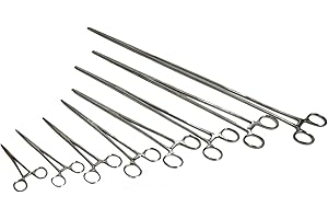 VISION TEK MED 9" Long Straight Hemostat Forceps - Stainless Steel Locking Tweezer Clamps - Ideal Hemostats for Nurses, Fishing Forceps, Crafts and Hobby,