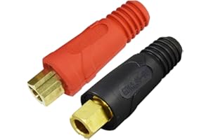 RIVERWELD TIG Welding Cable Panel Connector Socket EDKL35-50 315Amp with Black and Red Colour Dinse-Style Quick Fitting 2pcs