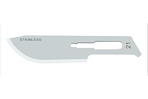 OA MEDICAL MedBlades Box of 100 Each Stainless Steel Blades, Sterile, Individually Foil Wrapped. Dental, Surgical, Hobby, Craft & More (# 21)
