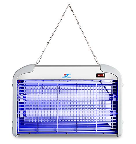 Hengtong Electric Mosquito Killer Fly Bugs Zapper Insects Pest Control Trap UV Lamp with Wall Hanging Chain - 2 X 10W Tubes - 430 sq.ft Coverage