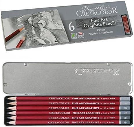 CRETACOLOR CLEOS Graphitstifte 6-tlg. Set - 2H Bis 8B | Bruchfeste Zeichenstifte Made In Austria