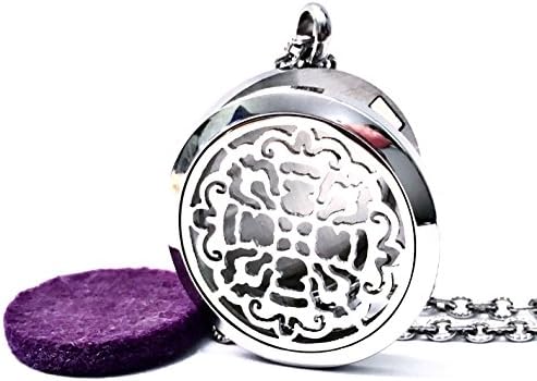 FIKA Old World Cross Aromatherapy Essential Oil Diffuser 316 Stainless Steel Pendant Necklace (Silver)