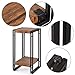 FIVEGIVEN Accent Side Table for Small Spaces End Table for Living Room/Bedroom, Modern Wood and Metal, Brown