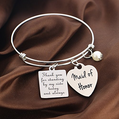 YEEQIN Maid of Honor Gift, Bridesmaid Gift, Wedding Gift, Maid of Honor Bangle Bracelet - //medicalbooks.filipinodoctors.org