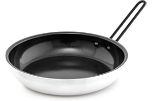 GSI Outdoors Bugaboo Ceramic 10" Fry Pan | Lightweight, Non-Stick 10" Frypan with Folding Handle for Camping, Backpacking, an