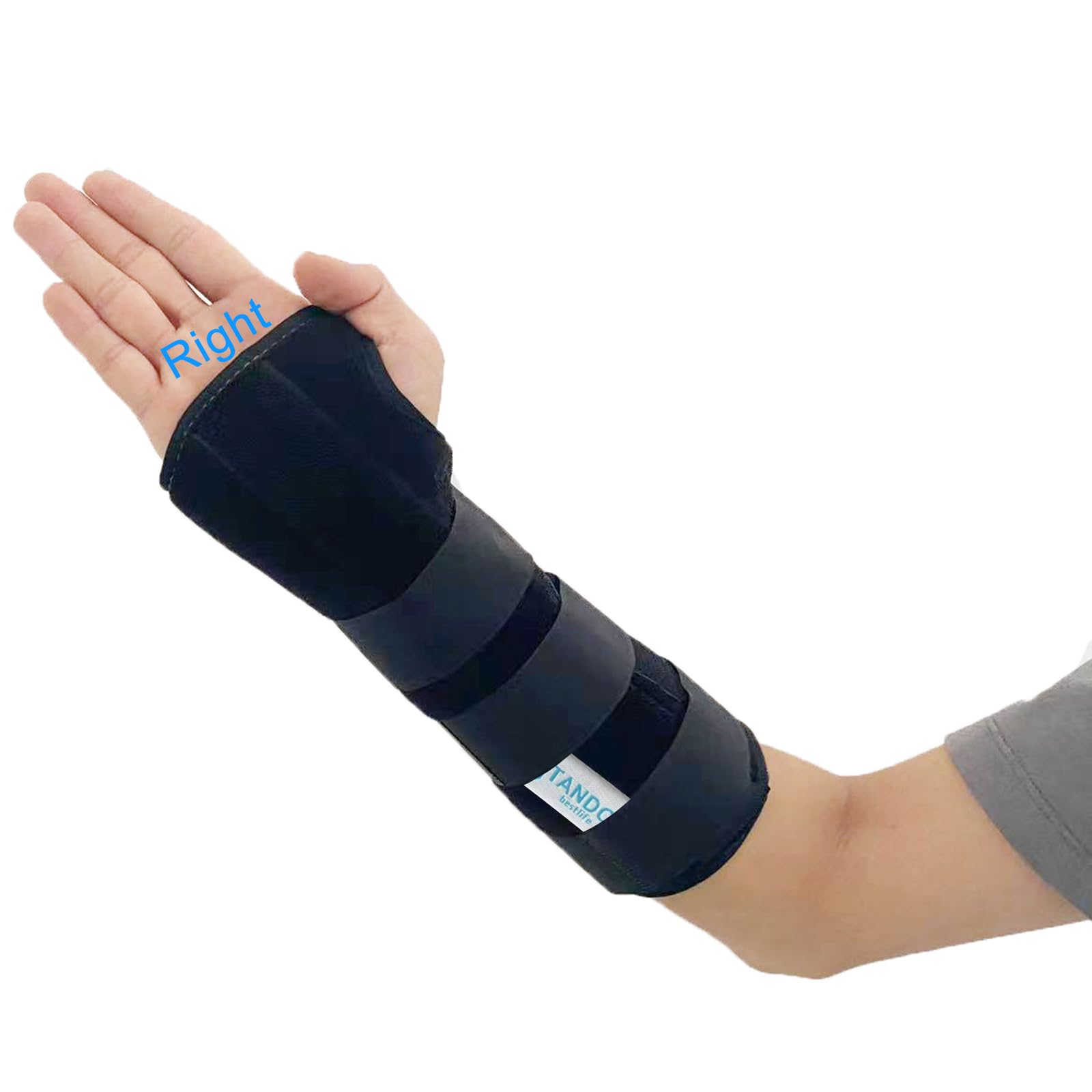 Photo 1 of TANDCF Unisex Forearm and Wrist Support Splint Brace Double Fixation Wrist Brace for Carpal Tunnel, Adjustable Night Time Forearm Immobilizer Brace Splints,10.6 inch (27cm) length(RH/M)