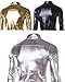 Seastar.F Mens Trend Nightclub Styles Metallic Silver Button Down Shirts(Order 2 Sizes Larger)