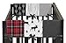 Sweet Jojo Designs Grey, Black and Red Woodland Plaid and Arrow Side Crib Rail Guards Baby Teething Cover Protector Wrap for Rustic Patch Collection - Set of 2 - Flannel Moose Gray