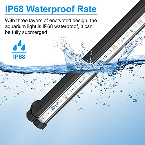 AKKEE Aquarium Light, Fish Tank Lights, Remote Control 12V 18 LEDs 5050 SMD Color Changing, Led Fish Tank Light With 24key Controller For Fresh And Saltwater Aquarium 32cm/12.6 In