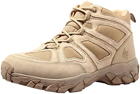 CQB Men’s Tactical Boots 6" inch Ultra Light Anti-collision Military Boots for Hiking Breathable Combat Boots (13 US, Sand)