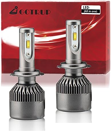 GOTRUP H7 LED Headlight Bulbs 80W 9000LM 6000K Super Bright Headlamps Conversion Kits All-in-one Design 2 Pcs of H7 (Cool White)