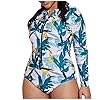 NNAA Damen Surfanzug Tauchanzug Badeanzug Neoprenanzug Strand Badeanzug Reißverschluss Langarm Rashguard Badeanzug…