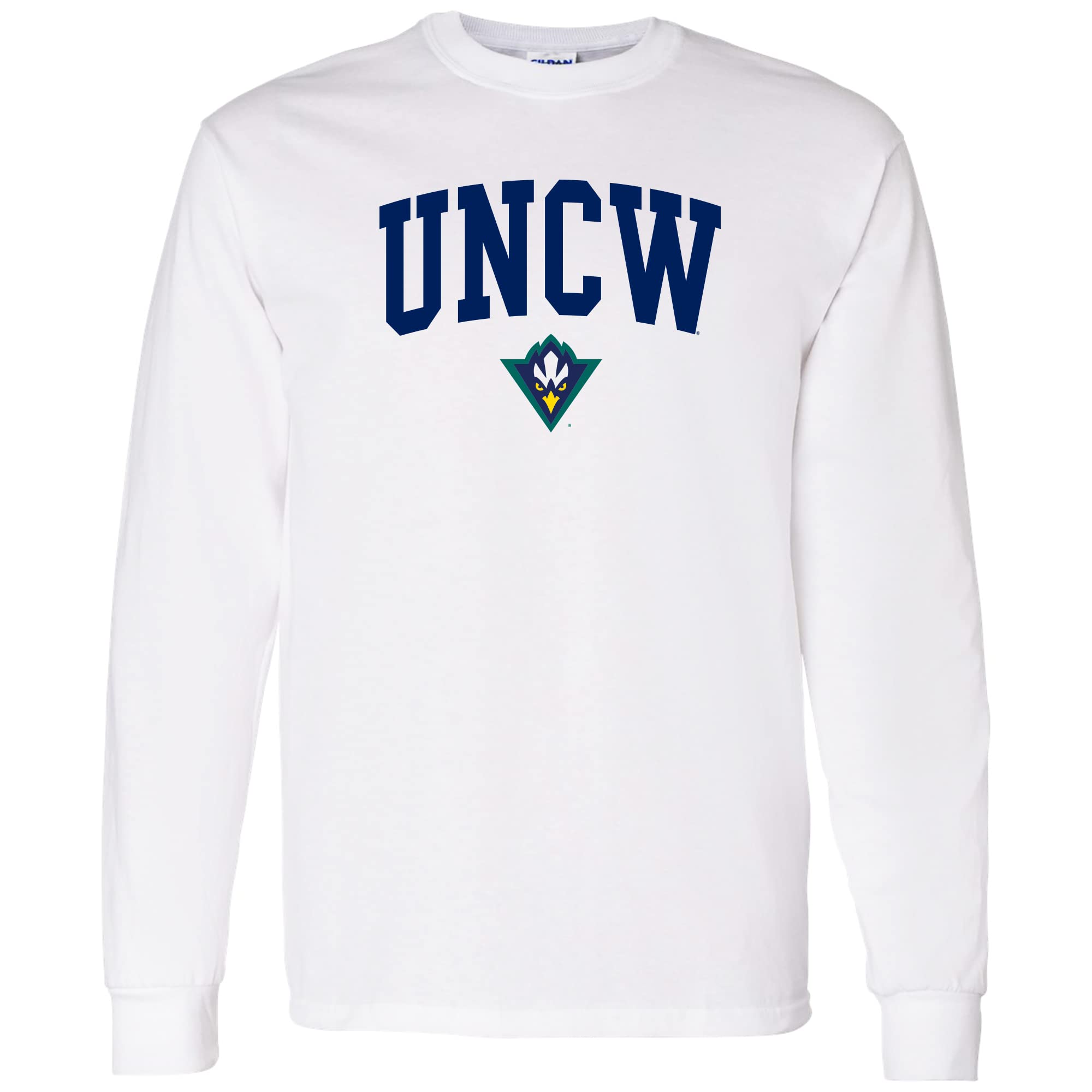 UGP Campus Apparel AL03 - UNC Wilmington Seahawks Arch Logo Long Sleeve T Shirt - Large - White Image