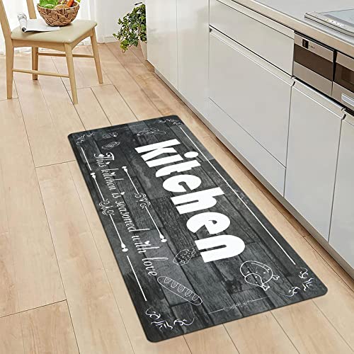 HEBE Cushioned Kitchen Rug Runner Non Skid Waterproof Kitchen Floor Mat Padded Indoor Runner Mat