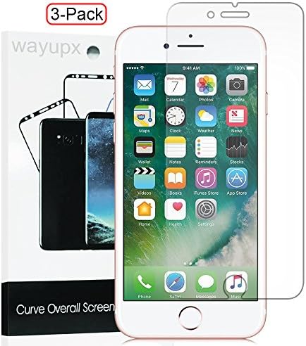 Wayupx iPhone 7 Screen Protector, [Scratch-resistant][9H Hardness][Bubble-Free] Tempered Glass Screen Protector iPhone 7 - [3 Pack]