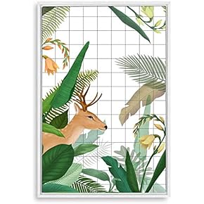 Framed Canvas Home Artwork Decoration Nordic Style Plant Canvas Wall Art for Living Room, Bedroom - 16x24 inches