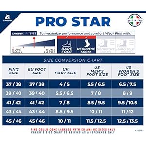 Cressi Flossen Pro Star, Gelb, 37/38, BG181037 6 Schnorchelmasken 51da0 8QDPL. SS300 Finsswimming Flosse
Apnoe Flosse
Das Flossenblatt besteht nicht aus Copolymeren, sondern aus Polypropylen, das sich durch äußerste Leichtigkeit und Flexibilität auszeichnet.