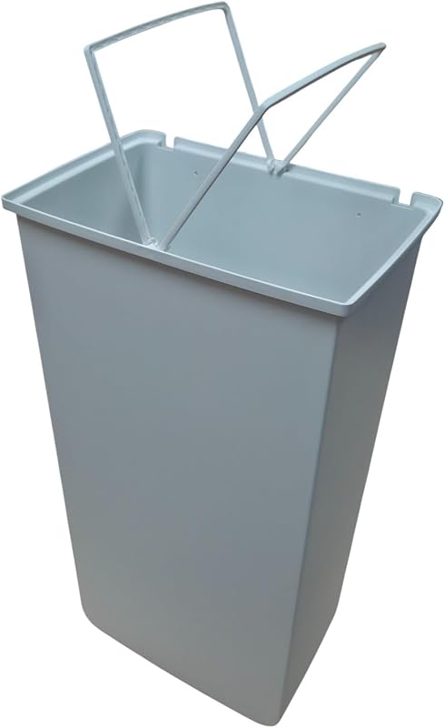 - ALR33000, Papelera sostenible fabricada con plástico reciclado, color blanco mate, capacidad 40 Litros, Tapa Superior desmontable, se puede fijar a la pared fácilmente. — foto 2 de 6