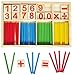 Generic Wooden Number Cards and Montessori Counting Rods with Box