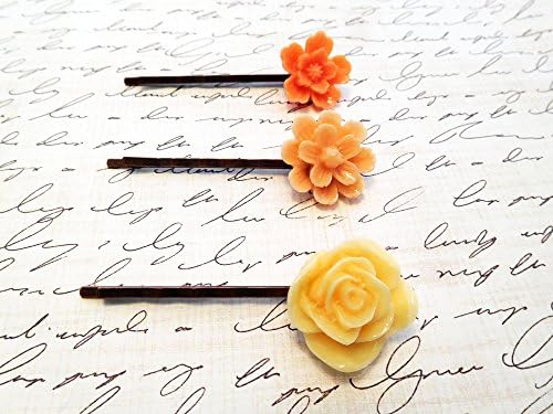 will you be my bridesmaid vintage style bobby pin flower hair pin set of 3 bridesmaid hair accessories romantic hair pins hair cameo rose