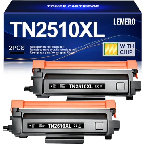Lemero TN2510XL Toner Compatible for Brother MFC-L2827dw MFC-L2800dw MFC-L2827DW HL-L2400DW MFC-L2835DW HL-L2400DWE MFC-L2860DWE DCP-L2660DW HL-L2445DW FOR 25 10 toner toner (and 2 Black