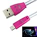 Coromose Smile LED USB Charger Cable for Samsung Galaxy S3 S4 I9500 (Hot Pink)