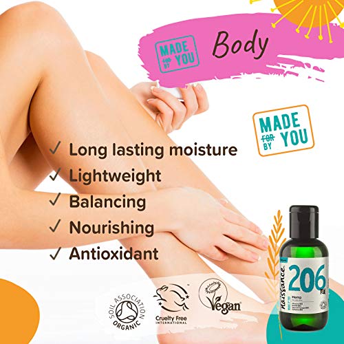 Naissance Organic Virgin Hemp Seed Oil (No. 206) - 50ml - Pure, Cold Pressed, Natural Moisturiser - for Skin, Face, Beard, Nails, Hair, Body, Scalp - Image 2