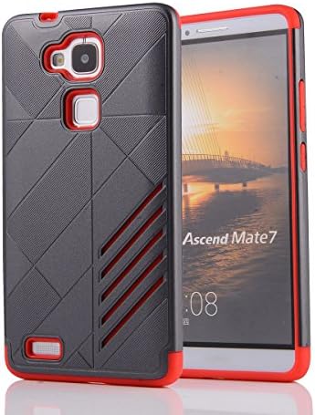 HYAIT For HUAWEI MATE 7 [CONTRAST]Case Dual Layer Hybrid Armor Rugged Plastic Hard Shell Flexible TPU Bumper Protective Cover-XJAE03