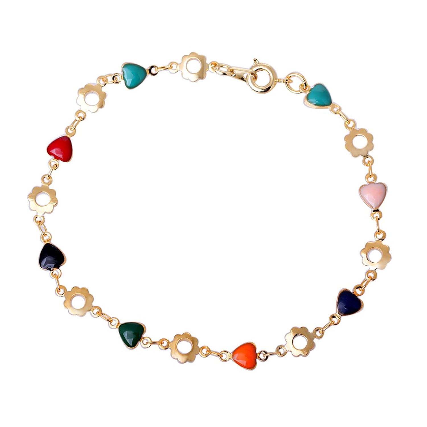 YAZILIND de las mujeres chapado oro K Cadena Multicolor Zircon clásico forma