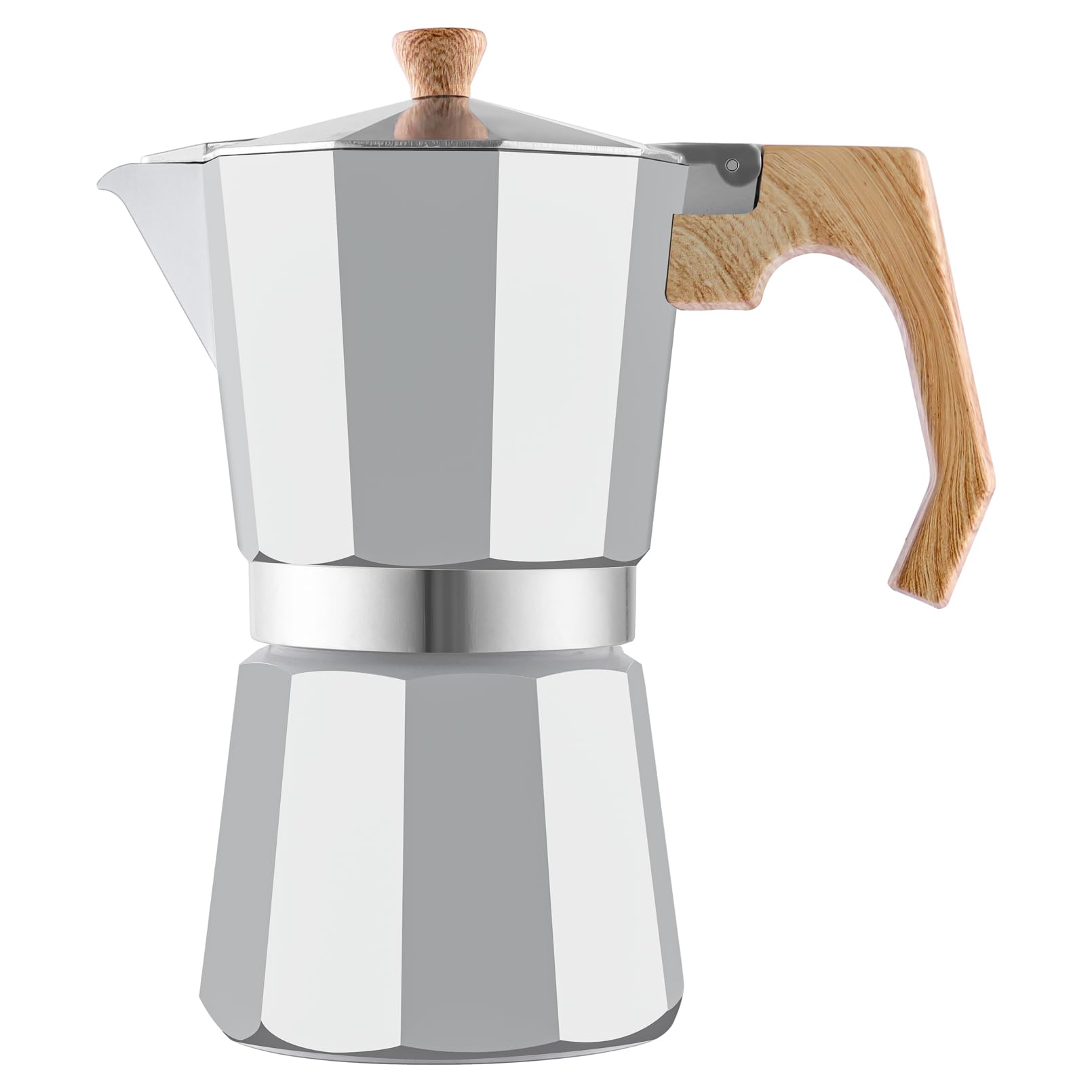 wedrink Moka Pot Coffee Makers 9 Cups,Aluminum Coffee Percolator pot Moca Pot 450ml,Espresso Maker Sliver