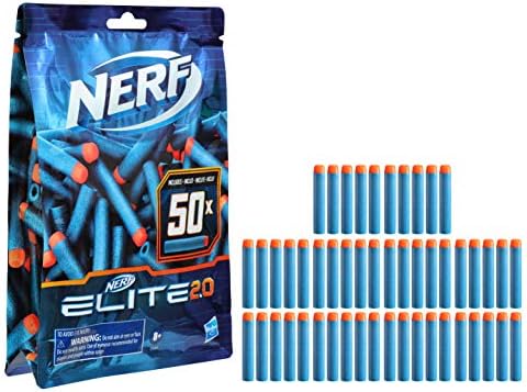 Elite 2.0 - Dardos de Repuesto - 50 Dardos Nerf Elite - Compatible con Todos los lanzadores Que Usan