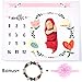 CAVN Baby Monthly Milestone Blanket Photography Props Backdrop for Newborn Boy Girl (Headband and Frame Included), Infant Newborn Baby Swaddling Month Blanket for Photography New Mom Baby Shower Gifts