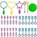 Coobey 106 Pieces Bubble Wands Mini Bubble Toys Wand Assorted Colors and Style for Summer Activity Party Favor Gift