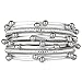17KM Women Stylish Bracelets Multilayers Silver Beads Leather Bracelets Fashion Charm Wrap Cuff Bracelet for Girls