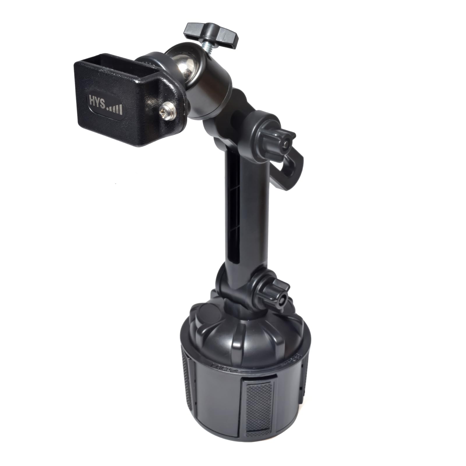 HYS Car Radio Holder Cup Holder Mount Compatible with Baofeng UV5R Motorola Waklie Talkie and CB Handheld Radio, Back Clamp Bracket (S-1)