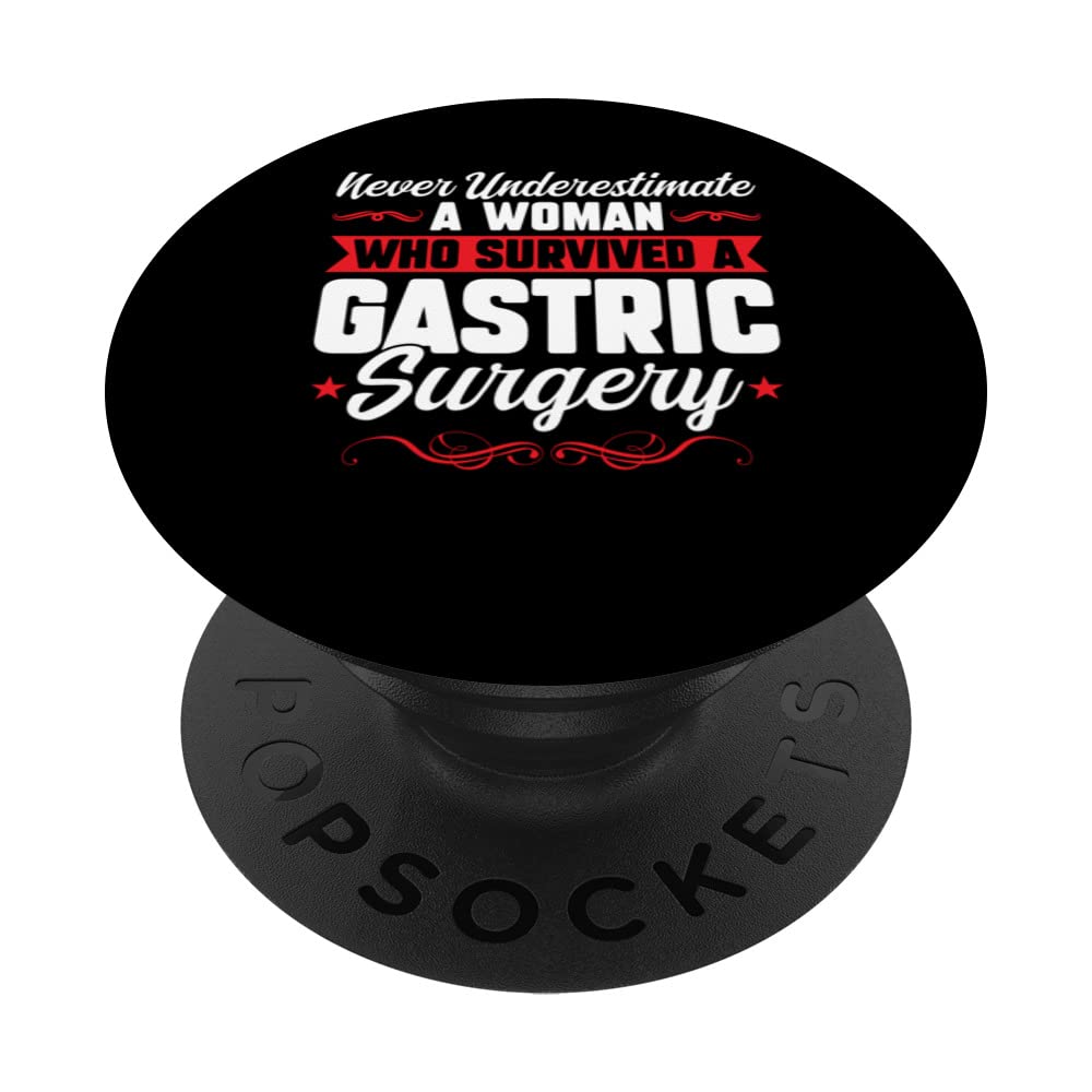 never underestimate woman gastric surgery gastric recovery PopSockets Swappable PopGrip